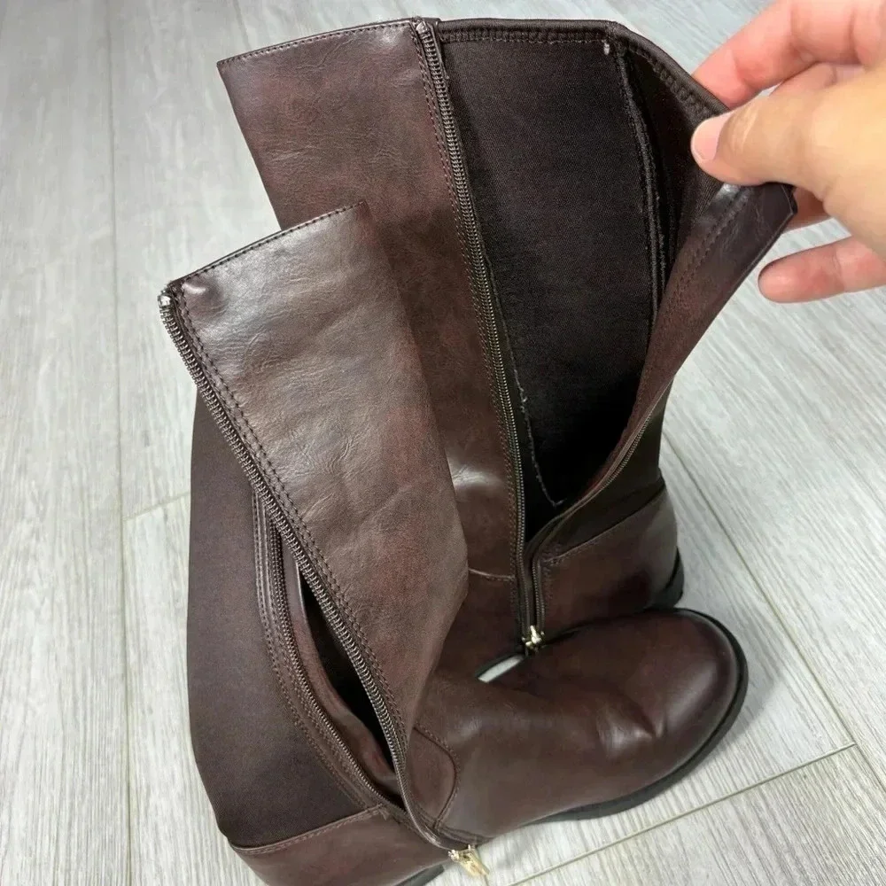 Kenneth Cole NY Classic Kennedy Scuba Boots flat heel in Brown size 4